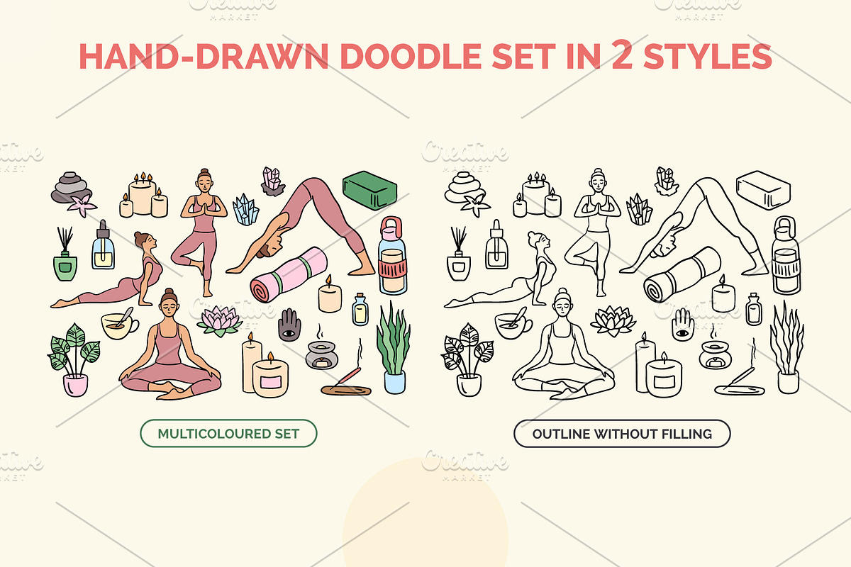 Yoga Meditation Practice Set Vector, an Object Graphic by 35lab (Photo 3 of 6)
