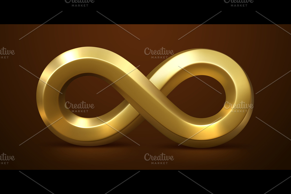 3d golden metal infinity, an Object Illustration by Buch&Bee (Photo 3 of 3)