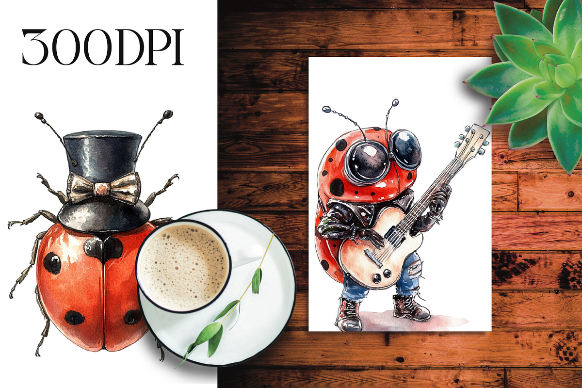 Quirky Funny Ladybug Clipart, an Illustration by Libby Wishes (Photo 5 of 6)