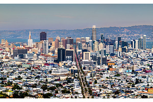 San Francisco downtown skyline with, an Architecture Photo by Leonid Andronov