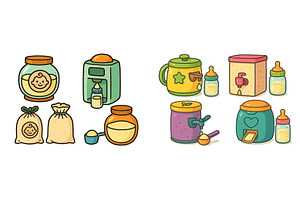 Cute collection of baby formula, a Food Illustration by ZinetroN