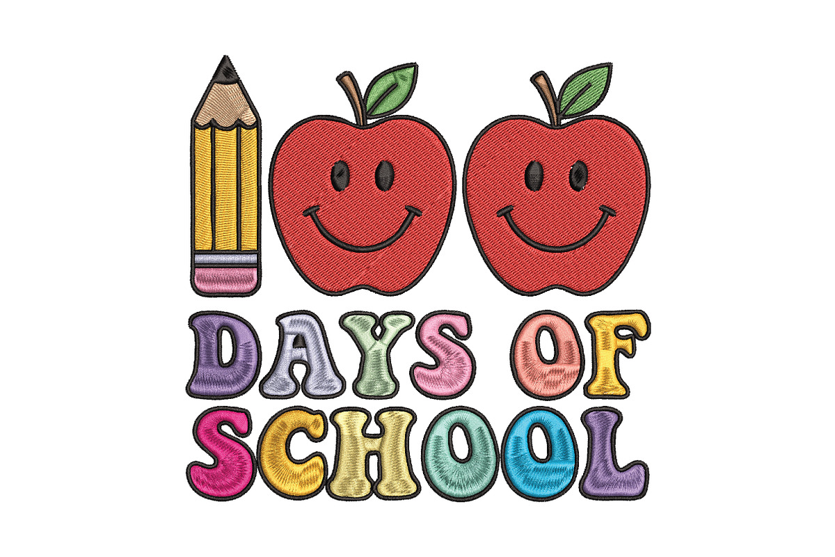 100 Days of School Embroidery Design, a Graphic by CraftArtStudio (Photo 1 of 3)