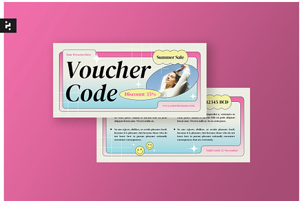 Promotion Voucher Y2K Style, a Card Template by Neermana