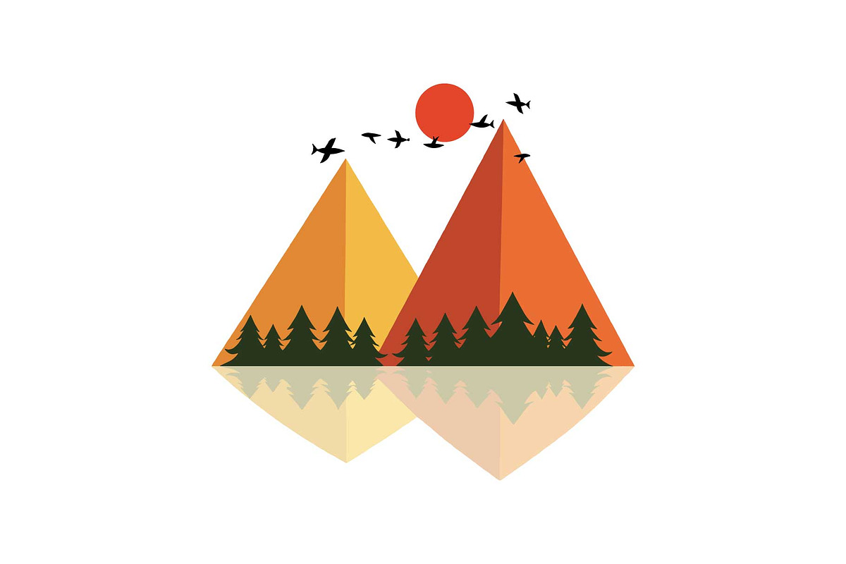 Sunset Forest Camping Badge Set, an Object Graphic by yasushie (Photo 4 of 13)