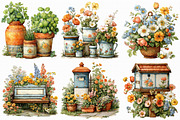 Spring Garden Clipart, an Illustration by Libby Wishes (Thumbnail 5 of 7)