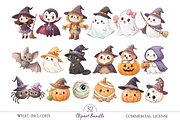Kawaii Halloween PNG Clipart, a Seasonal Illustration by MockupWizard (Thumbnail 2 of 5)