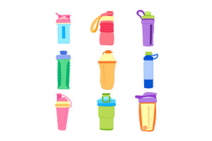 protein shaker set cartoon vector, an Object Graphic by pikepicture