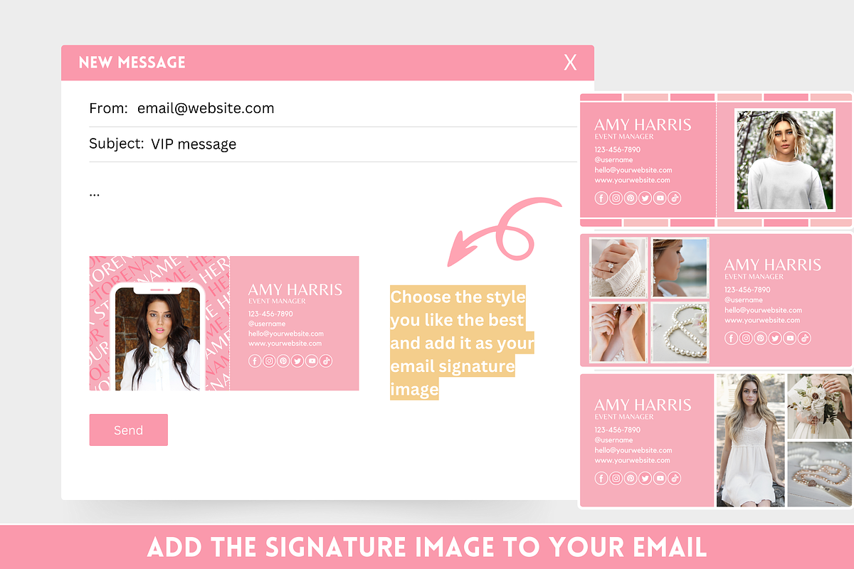 Canva Email Signature Bundle, an Email Template by SunshineStudioBoutique (Photo 4 of 9)
