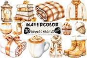 Cozy Caramel & White Fall Clipart, an Illustration by Black Bird Studio (Thumbnail 1 of 6)