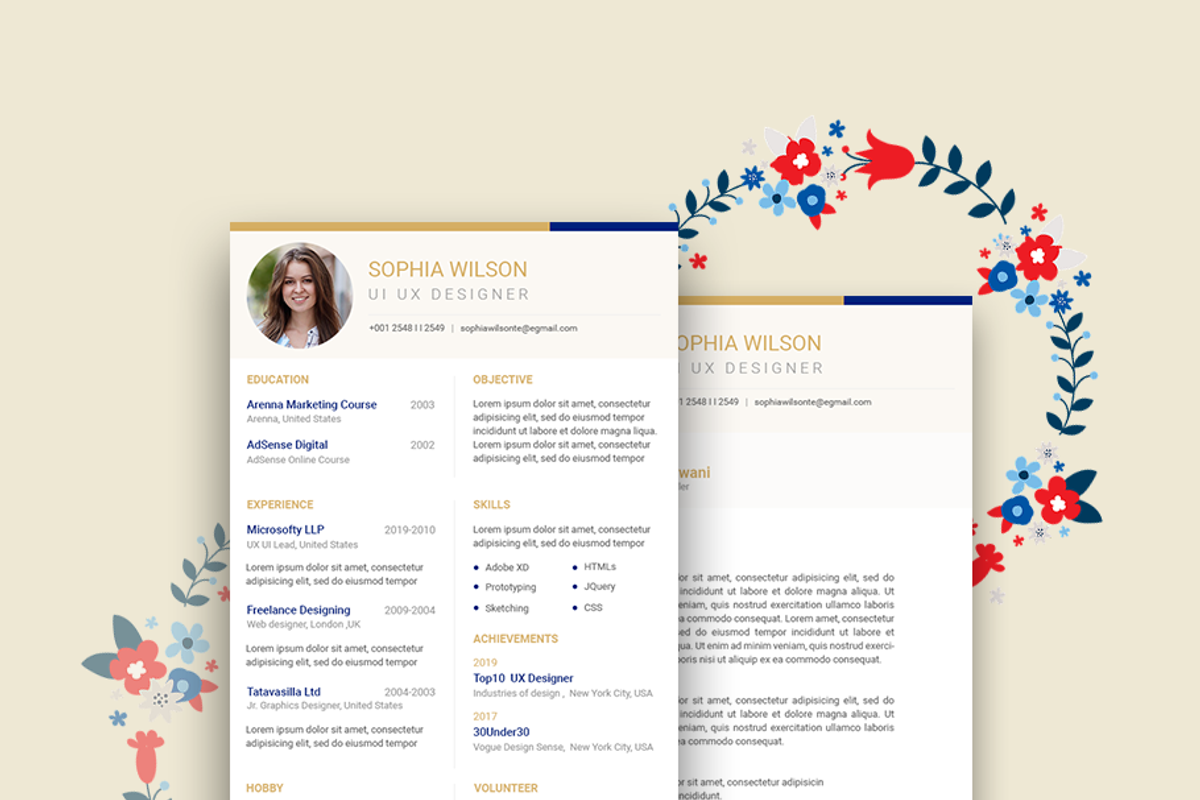 Royal Resume Design, a Resume Template by AdminUIUX (Photo 2 of 5)