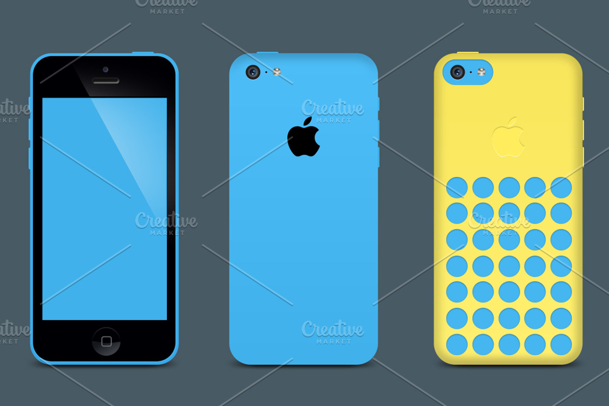 iPhone 5c PSD Pack, a Product Mockup by Mousecrafters (Photo 3 of 5)