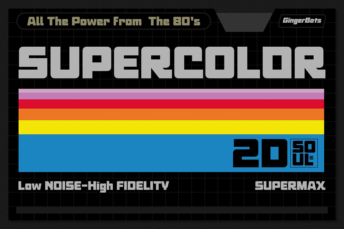 Ginger Bots - 80’s VHS Typeface, a Sans Serif Font by Roams Type (Photo 6 of 10)