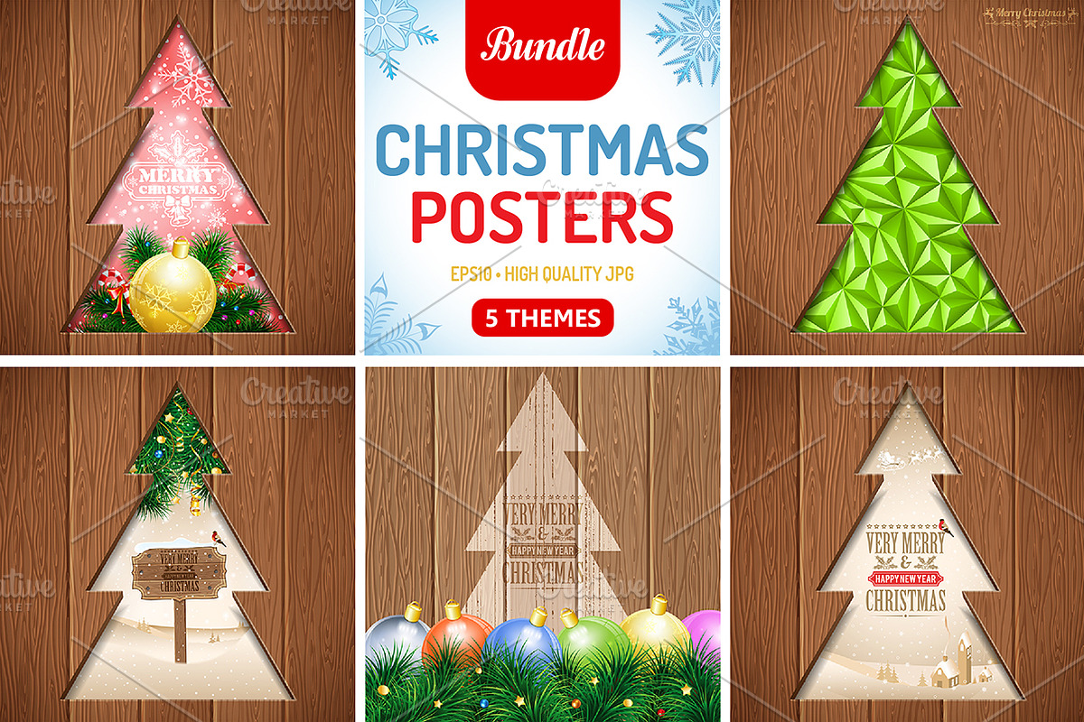 Christmas Posters, a Texture Illustration by TAlex (Photo 1 of 6)
