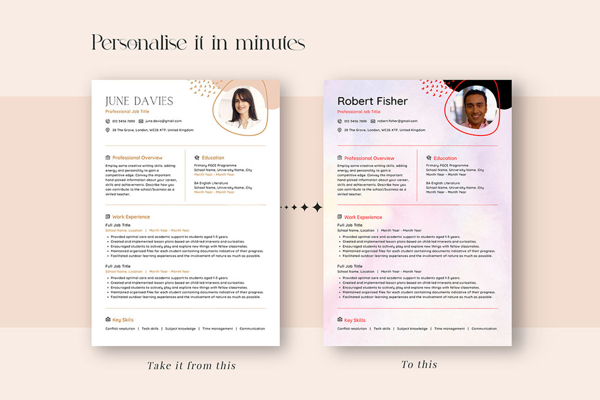 CANVA Resume Template / CV Set, a Resume Template by RWstudio (Photo 7 of 8)