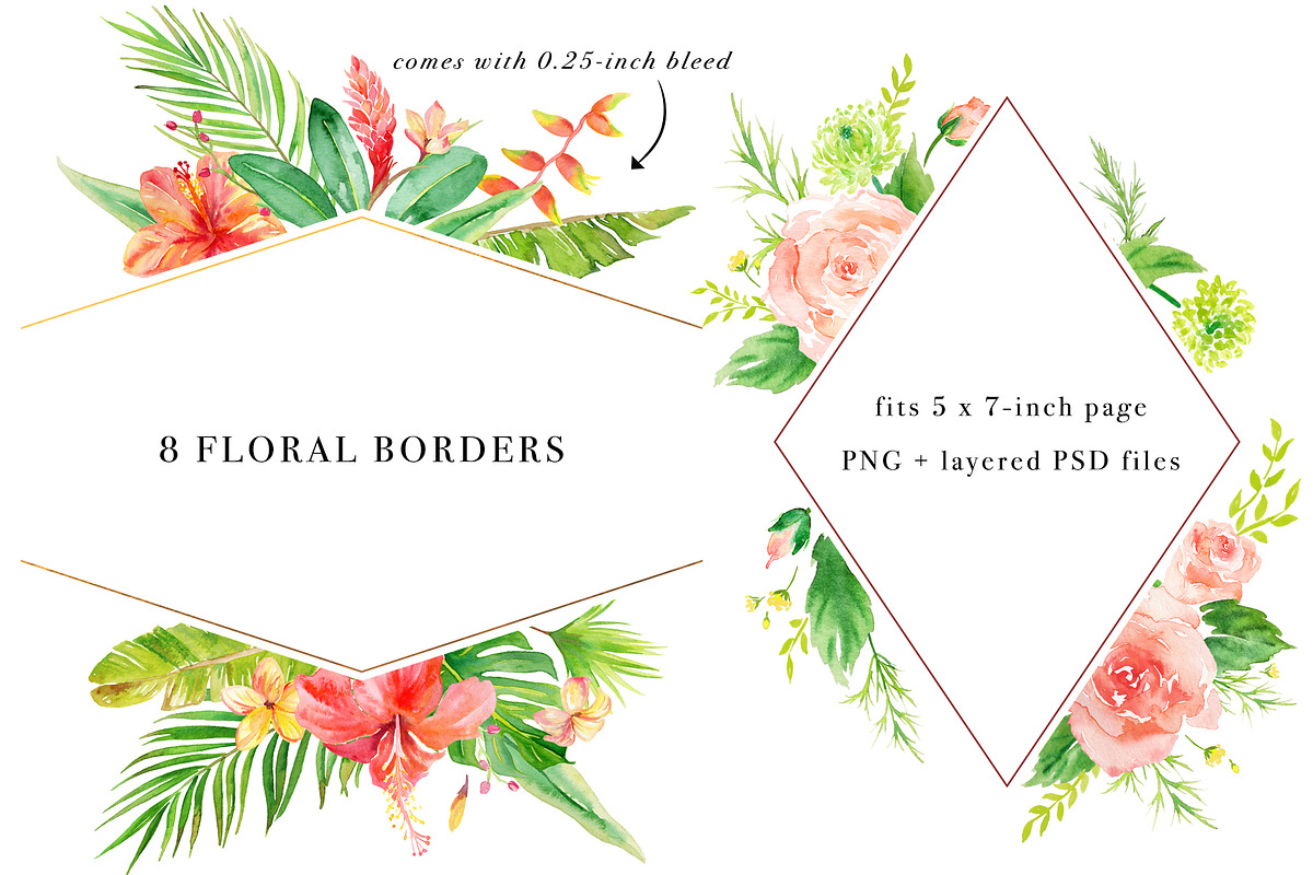 Sale- Floral Borders Design Set, an Illustration by Art by Lin (Photo 3 of 7)