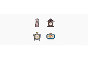 20 Watches & Clocks Icons, an Outline Icon by Jinro (Thumbnail 8 of 9)
