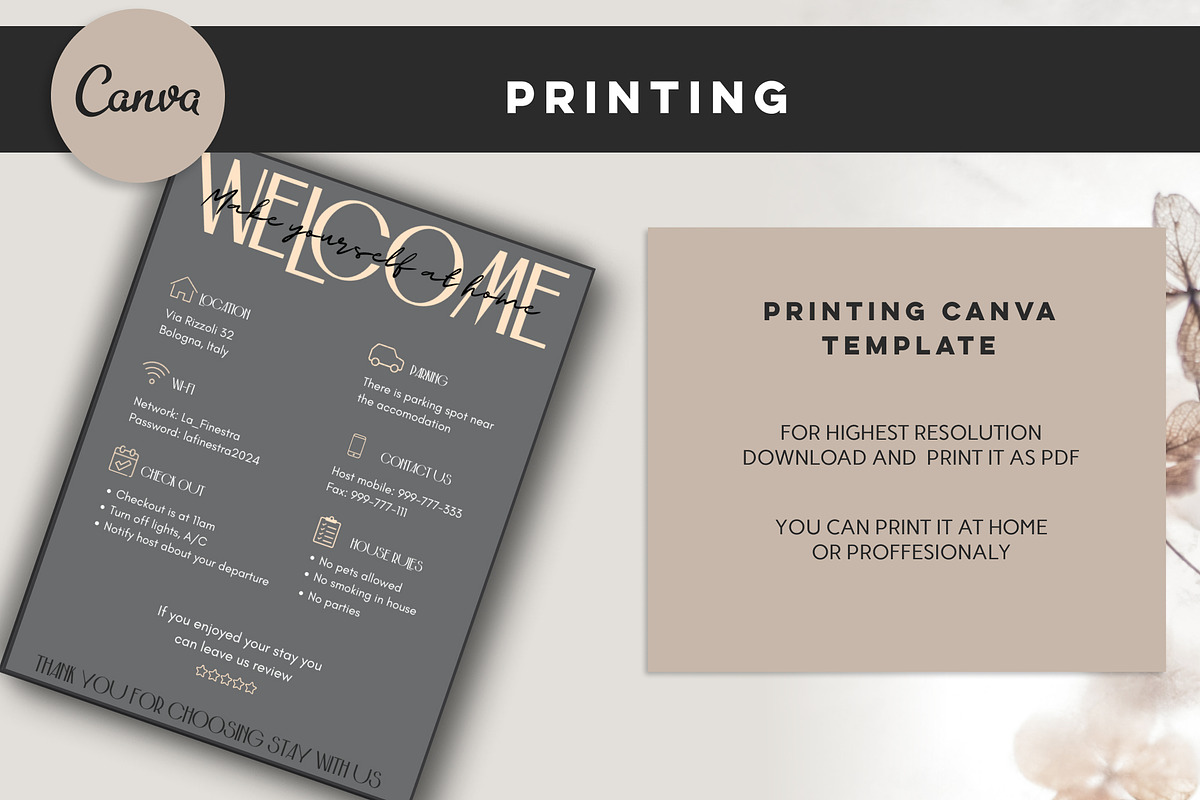 Welcome sign for Airbnb hosts Canva, a Presentation Template by Design House (Photo 6 of 7)