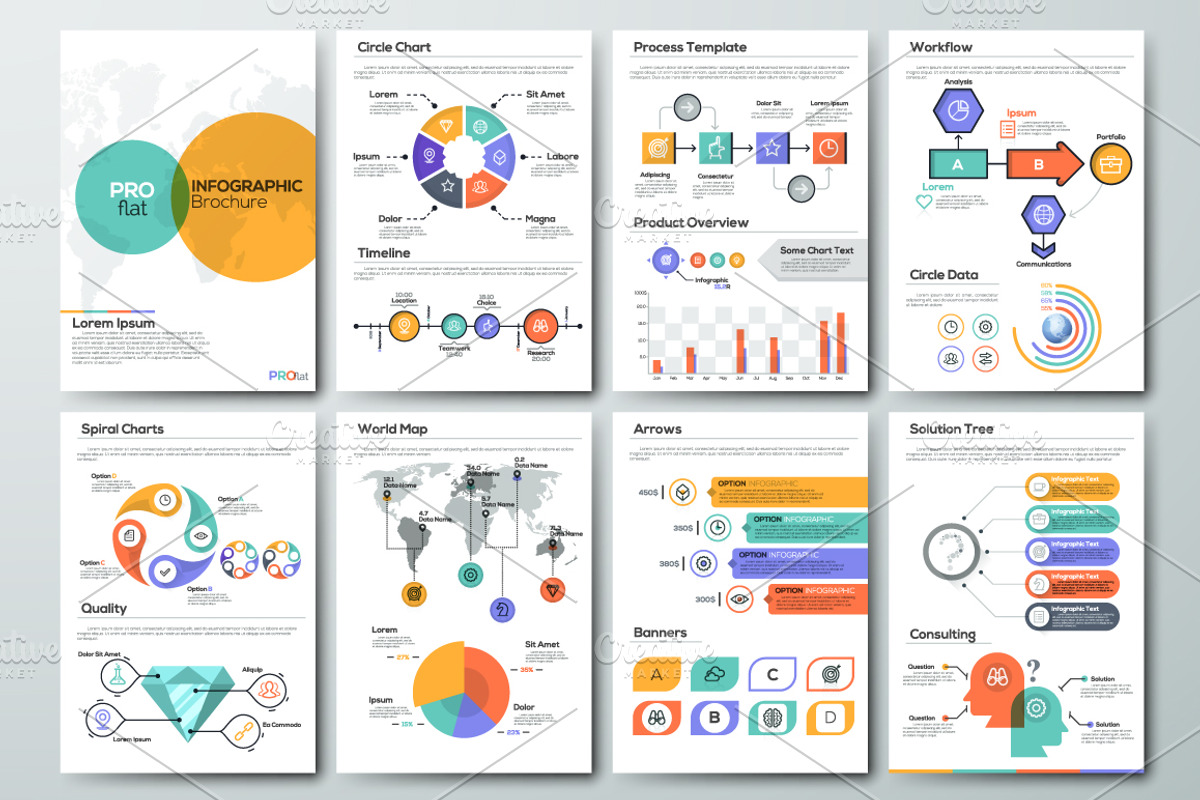 Pro Flat Infographic Brochure 9, a Presentation Template by Andrew Kras Design (Photo 2 of 6)