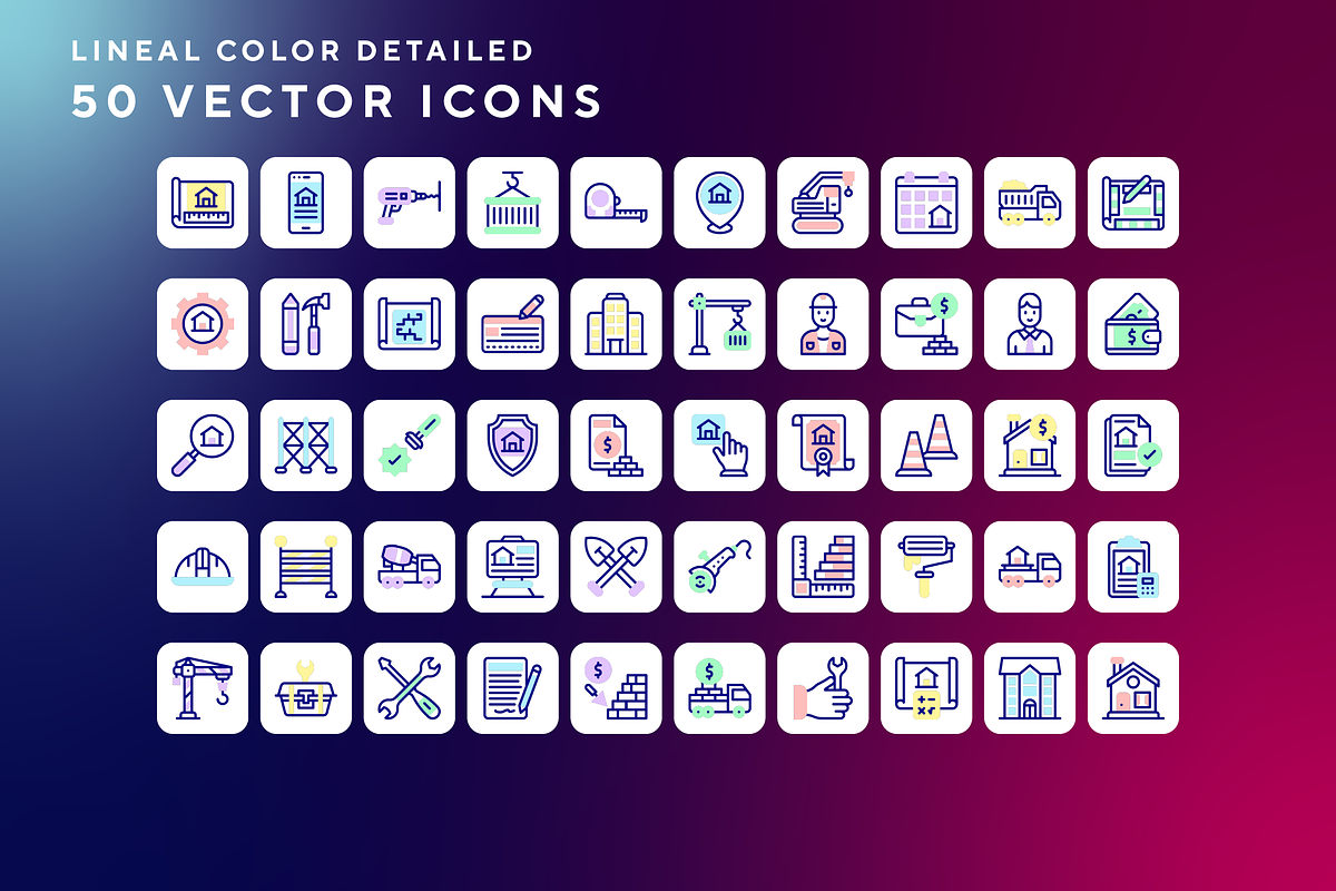 Construction business icons, an Outline Icon by Wencory (Photo 1 of 2)