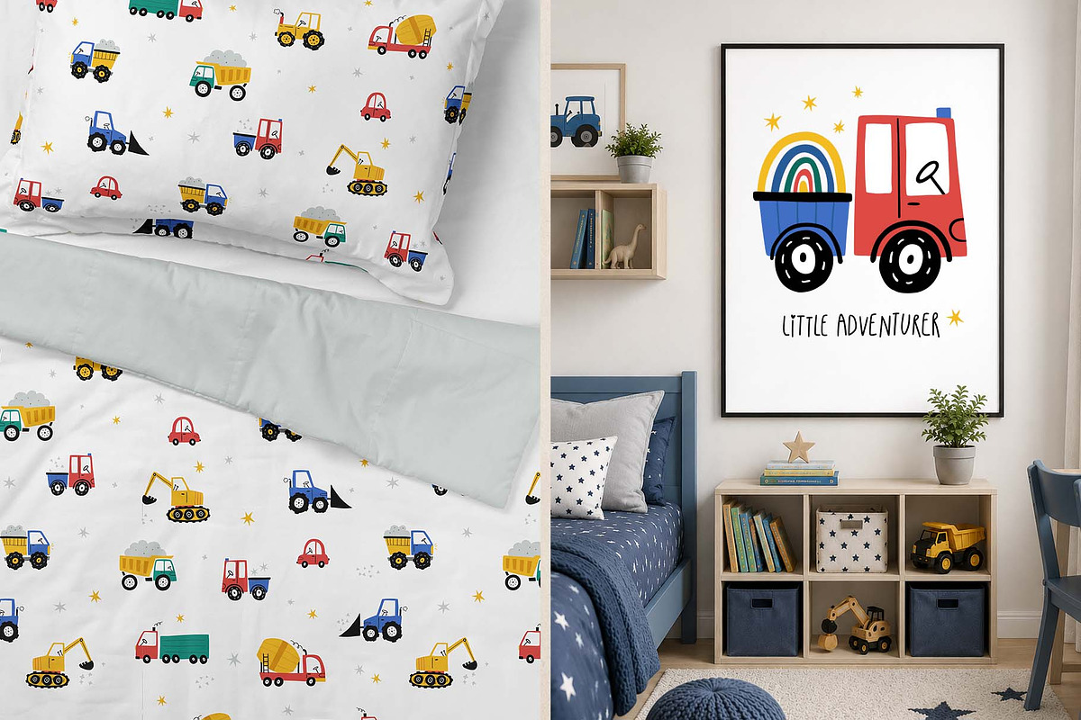Kids Cars Clipart & Map Creator, a Transportation Illustration by Irina Ostapenko (Photo 13 of 14)