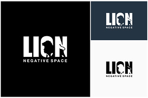 Lion Negative Space Text Logo, a Branding & Logo Template by ika trisiana
