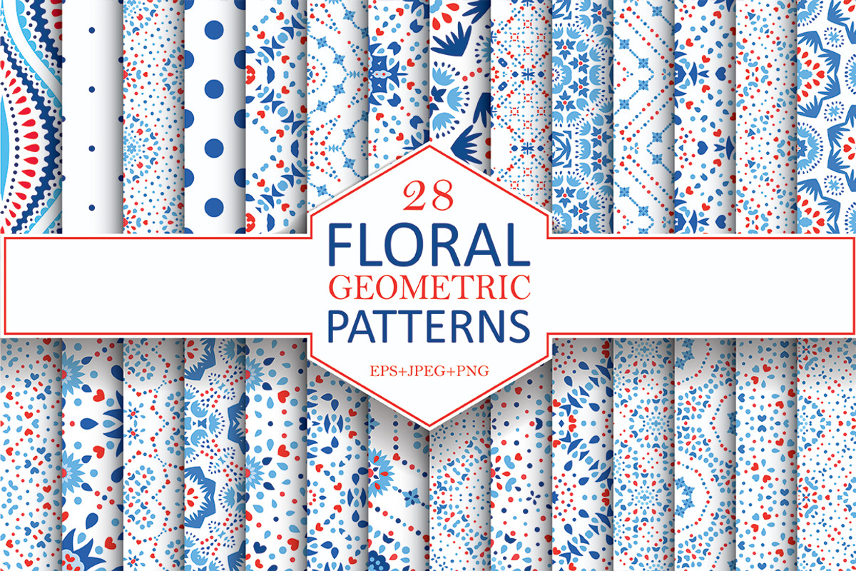 Floral Geometric Patterns, a Pattern Graphic by Amovitania (Photo 1 of 8)