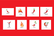Chili logo set vector, a Food Illustration by foxndeer (Thumbnail 3 of 4)