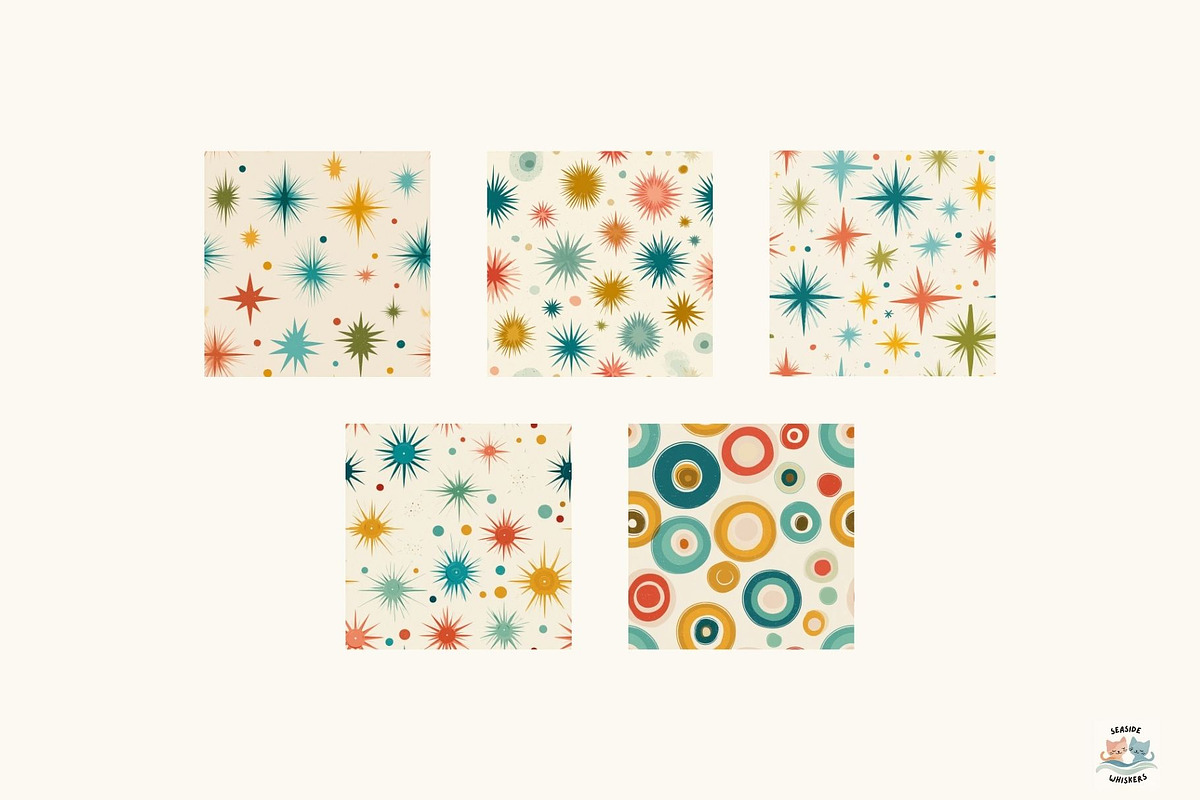 Mid Century Pop Modern Digital Paper, a Texture Illustration by Seaside Whiskers (Photo 4 of 6)