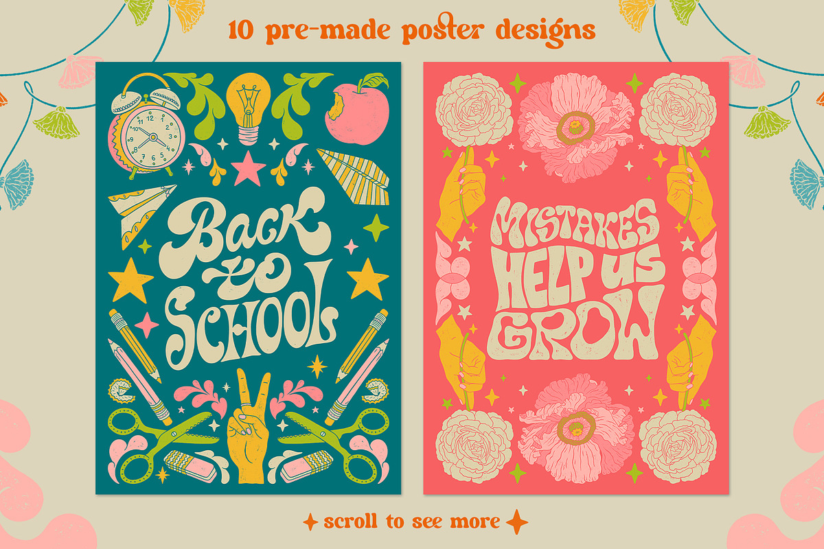Back to School Groovy Clipart, an Object Graphic by ElenKoss (Photo 5 of 9)