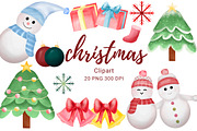 Christmas Clipart Illustration, a Seasonal Illustration by tchastudio (Thumbnail 1 of 7)