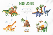 Dino World. Watercolor collection., an Animal Illustration by Kate_Rina (Thumbnail 12 of 16)