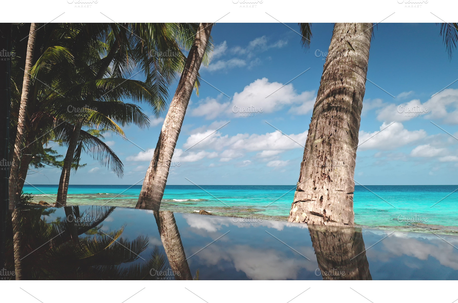 Infinity pool reflecting Rangiroa, a Nature Photo by Goinyk
