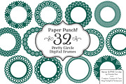 Emerald Green Lace Frame Vectors, an Illustration by Amanda Ilkov (Thumbnail 1 of 5)