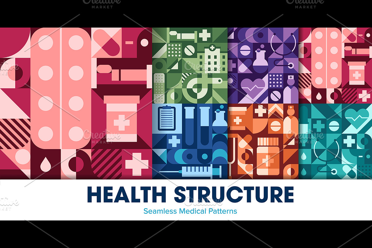 Health and medicine patterns, a Healthcare Illustration by Buch&Bee (Photo 3 of 3)