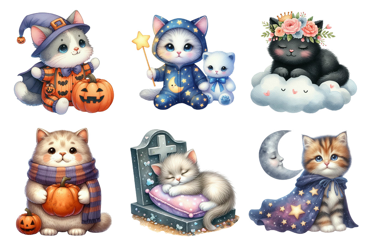 Nursery Halloween Black Cat Clipart, an Illustration by Daily.Designs (Photo 5 of 5)