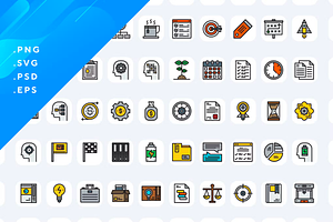 50 Business Productivity Icons, an Icon by Wencory
