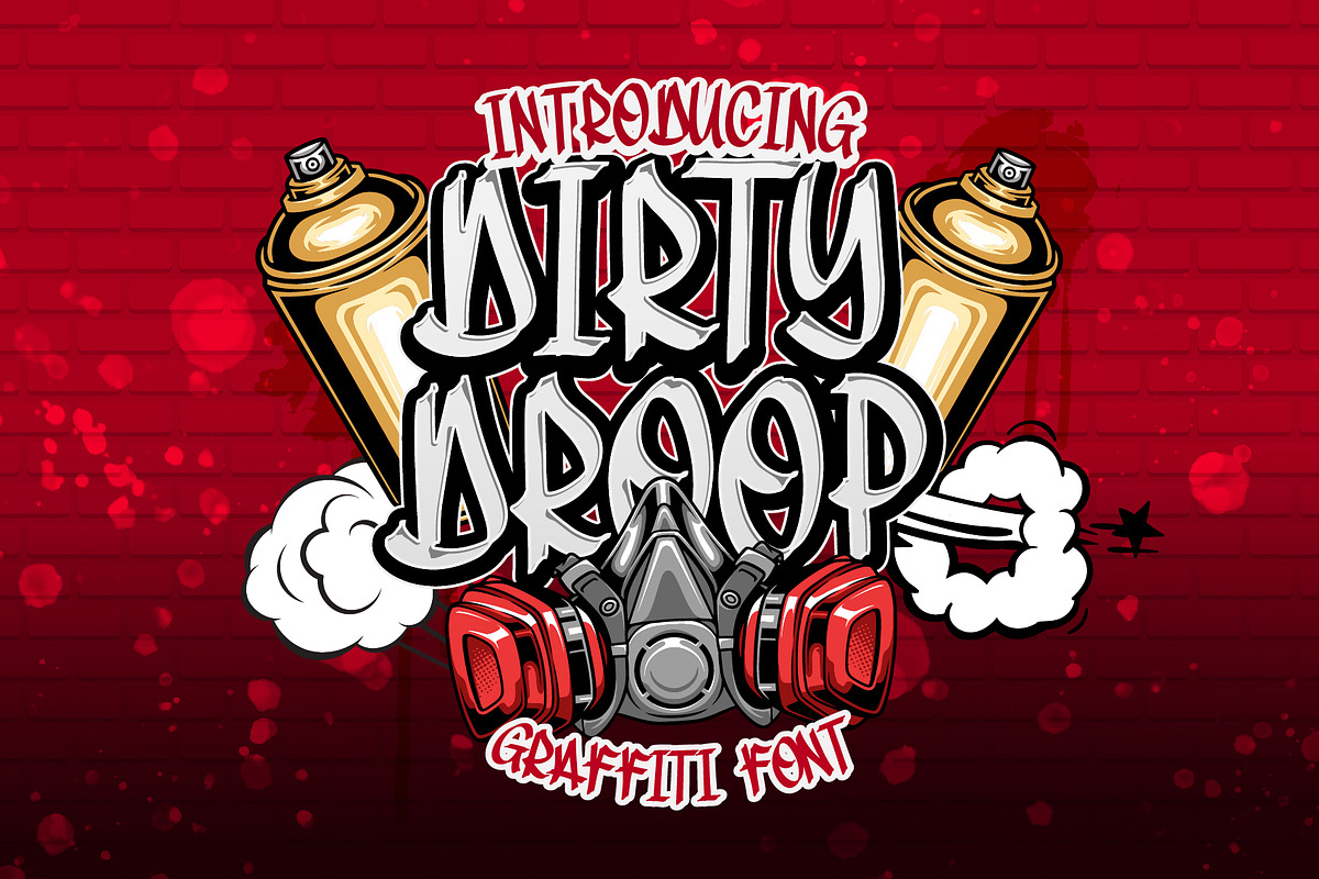 DIRTYDROOP GRAFFITI FONT (SALE), a Blackletter Font by dansdesign (Photo 1 of 5)