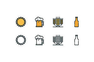 Line beer icons
