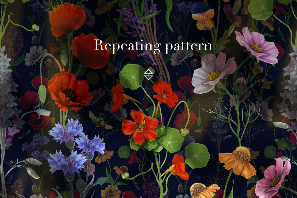 Wildflowers Seamless Pattern, a Pattern Graphic by Yana Dobrik
