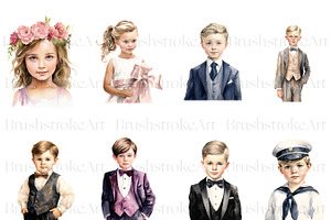 Cute Flower Girl & Page Boy Clipart