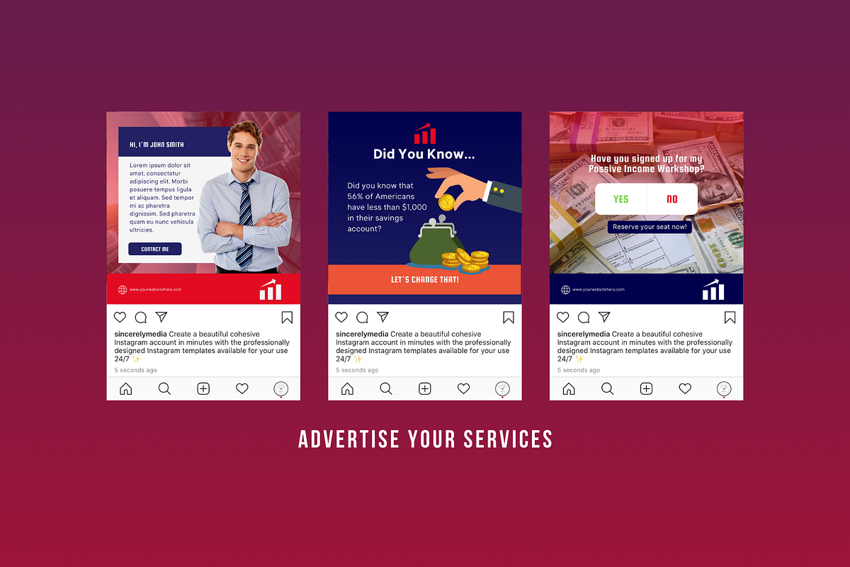 15 Finance Social Media Templates, a Social Media Template by Sincerely Media (Photo 4 of 9)