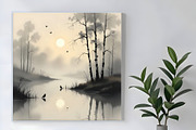 Peaceful Pond, a Decorative Illustration by Sharon Schwalbe (Thumbnail 1 of 6)
