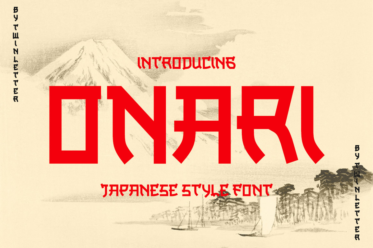 Onari Faux Japanese Font, a Font by twinstd (Photo 1 of 10)