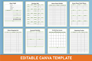 Home Plant Care Planner Canva