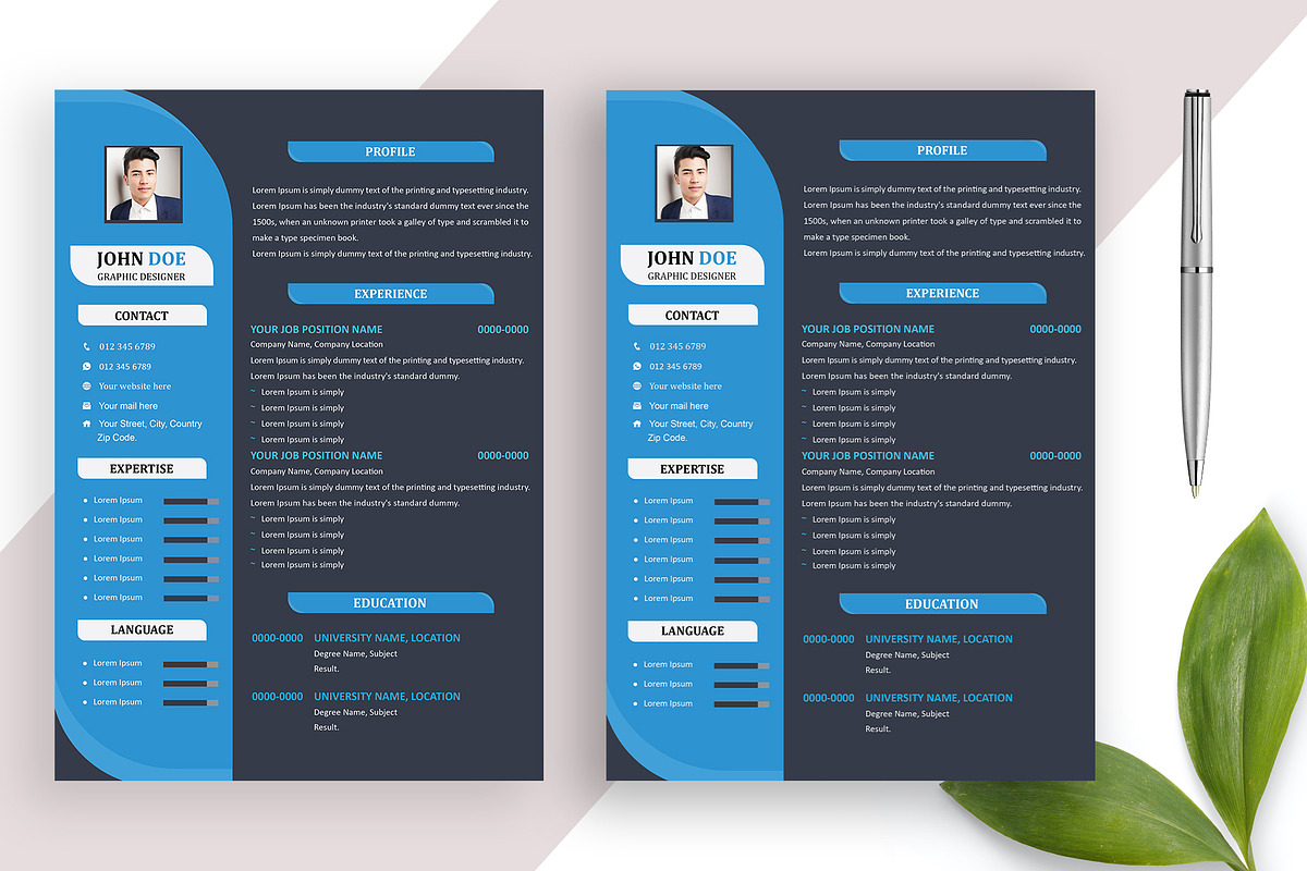 Modern Resume/CV Template, a Resume Template by Annudesign (Photo 3 of 6)
