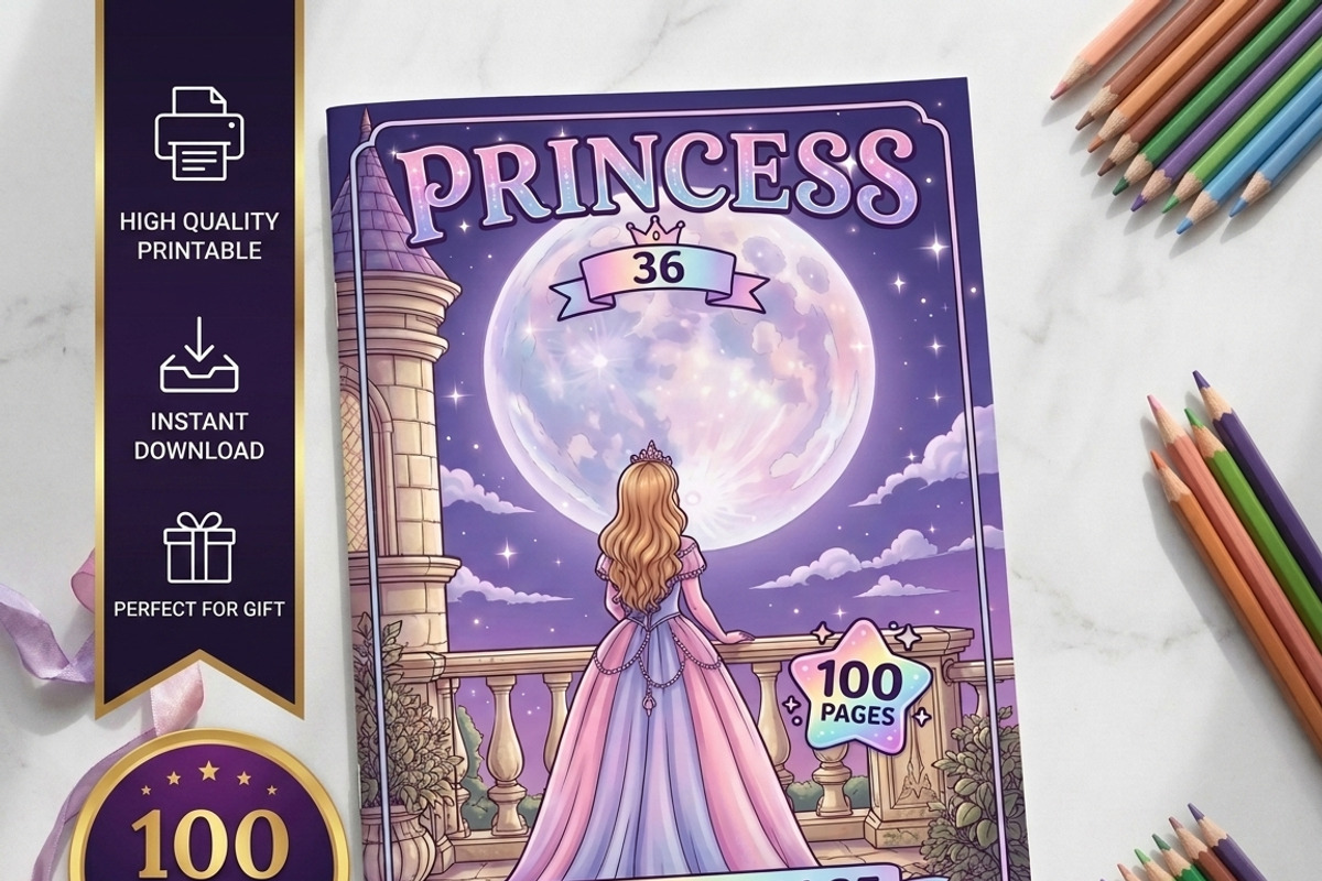 Magical Princess Coloring Book Vol36, a Person Illustration by ikarifq shop (Photo 1 of 7)