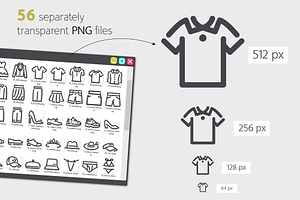 Clothes Line Icons Set