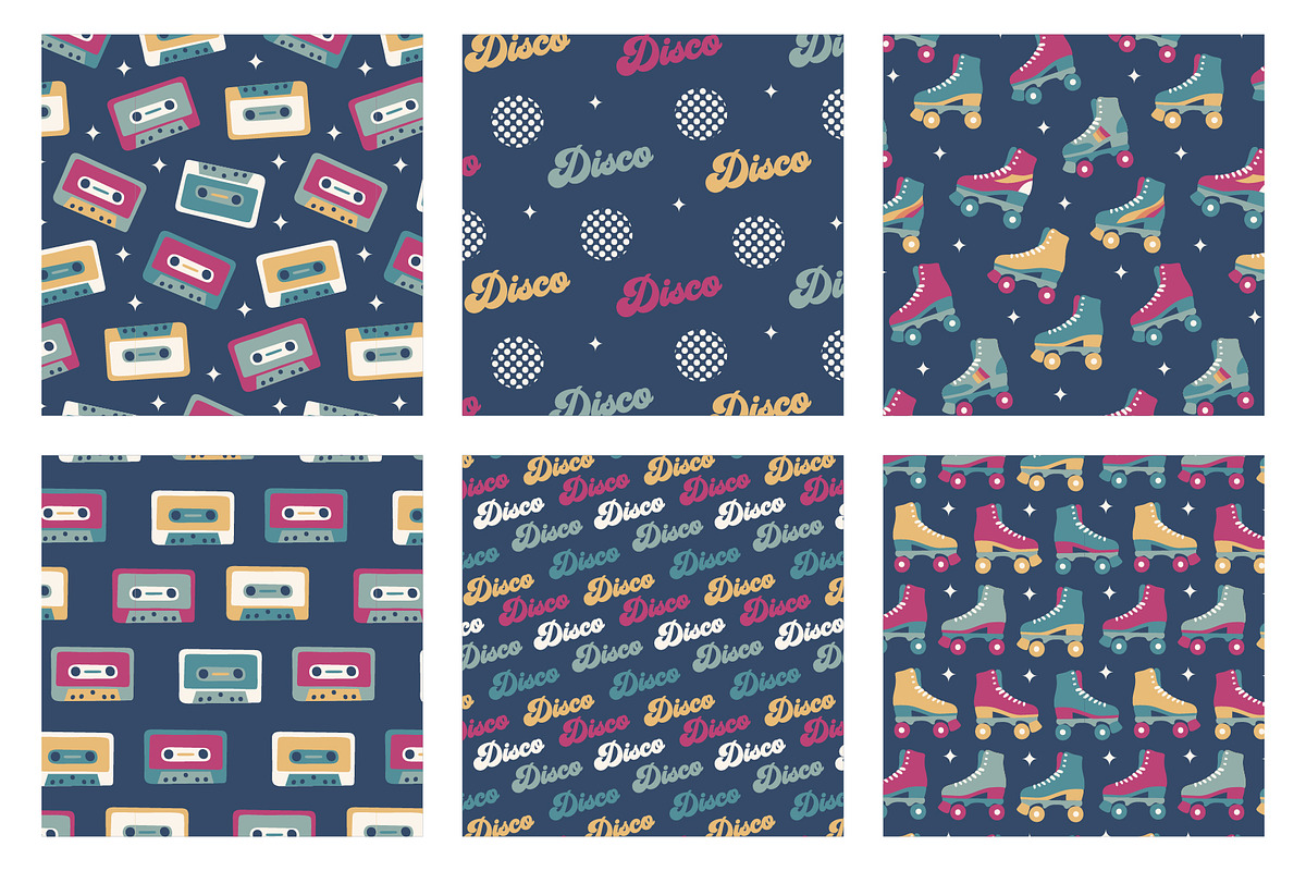 Retro disco groovy patterns, a Pattern Graphic by RevolutionizZed (Photo 9 of 10)