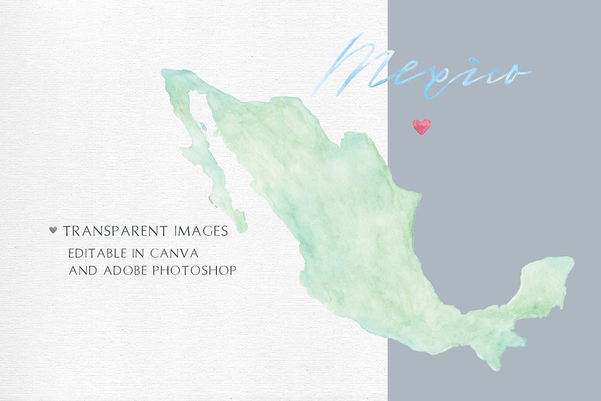 Watercolor Map of Mexico, a Graphic by Beloved Paper (Photo 4 of 6)