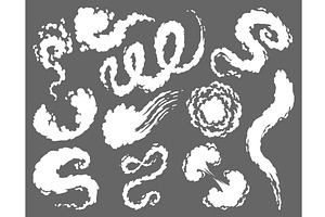 Smoke cloud icons in different forms, an Object Illustration by the8monkey